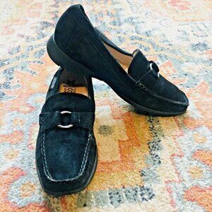 MEPHISTO Vintage Black Suede Cool-Air Slip On Loafers Shoes Women's Size 7.5
